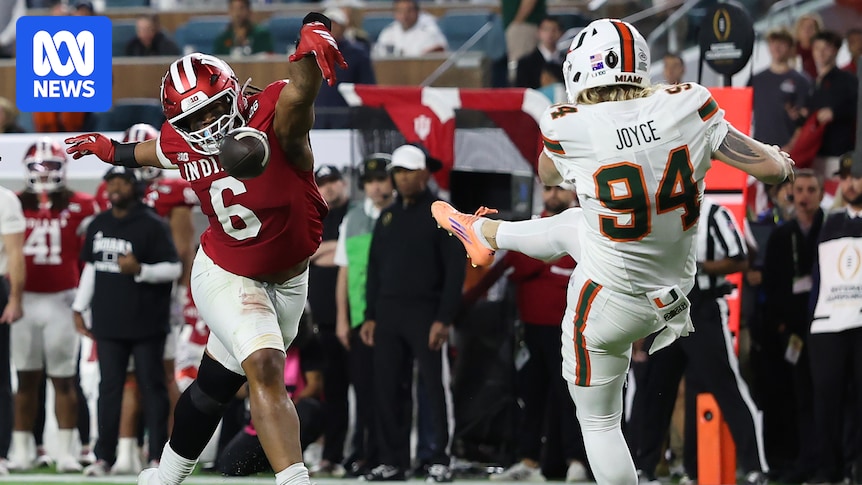 Aussie Dylan Joyce's punt blocked for a touchdown as Indiana down Miami in college football title game