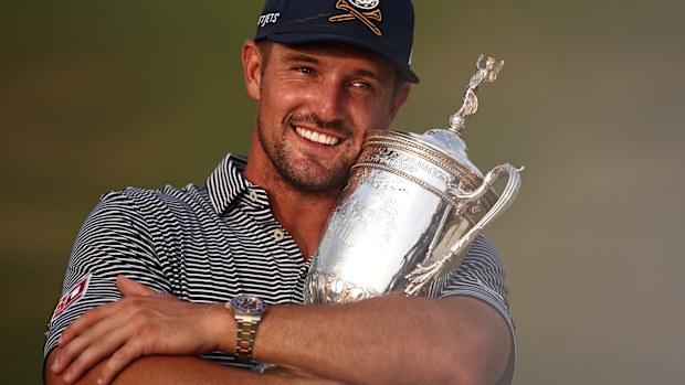 Bryson DeChambeau of the United States poses with the trophy after winning the 124th U.S. Open at Pinehurst Resort on June 16, 2024 in Pinehurst, North Carolina. (Photo by Jared C. Tilton/Getty Images)
