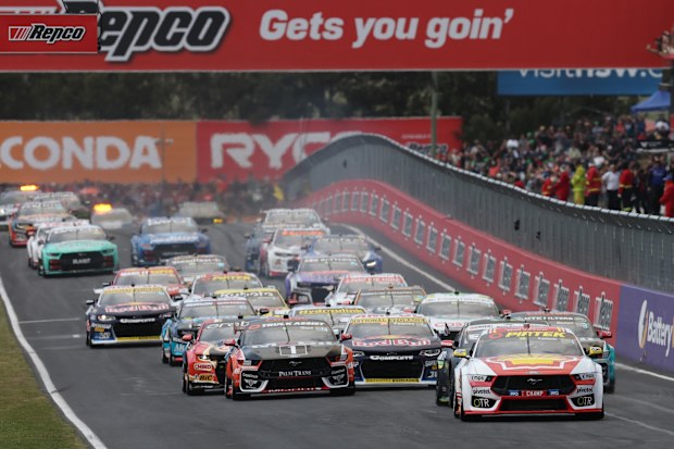 A general view of the start of the 2025 Bathurst 1000 which is part of the 2025 Supercars Championship at Mount Panorama on October 12, 2025 in Bathurst, Australia. (Photo by Robert Cianflone/Getty Images)