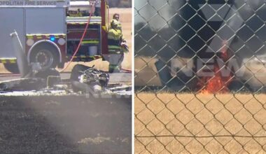 Pilot escapes uninjured from plane crash at Parafield Airport in Adelaide