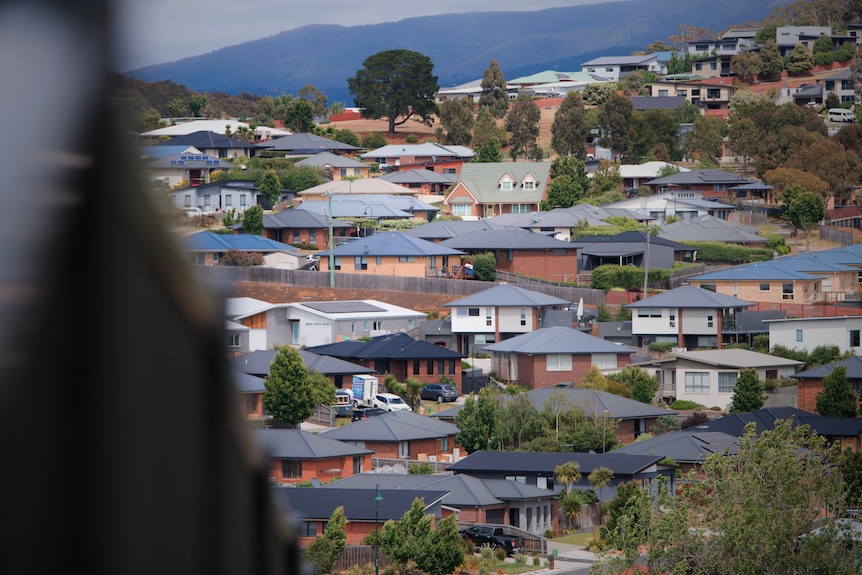 An aerial view of Hobart.
