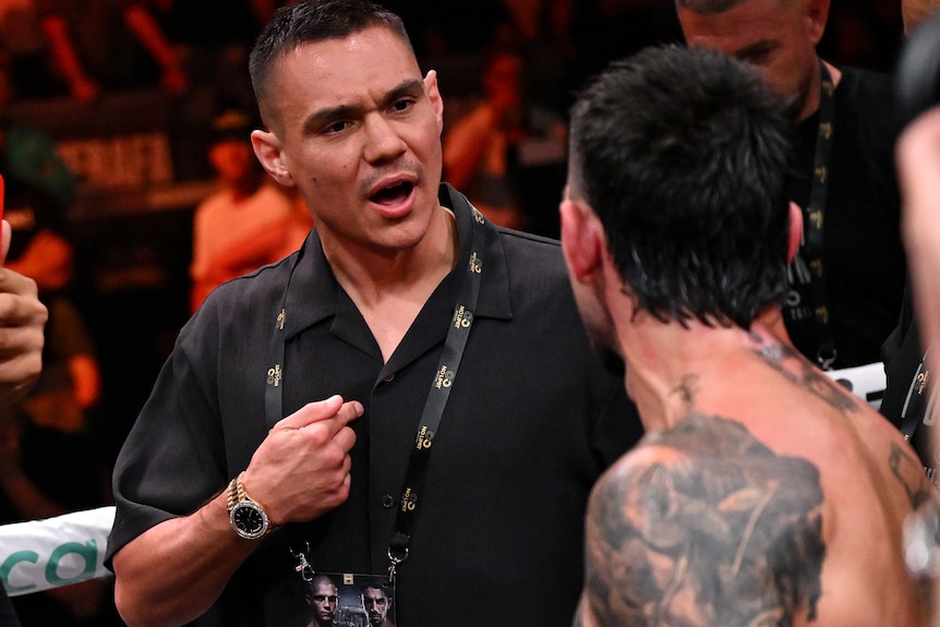 Tim Tszyu shouts at Michael Zerafa