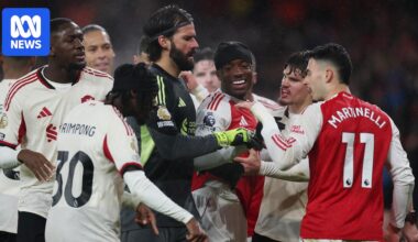 Arsenal's Gabriel Martinelli apologises for 'disgraceful' act towards injured Liverpool player Conor Bradley