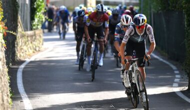 Tom Pidcock during the 2025 Tre Valli Varesine in Italy, one of his last races last year