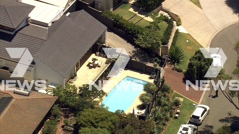 An aerial view of the home where the tragedy occurred. 