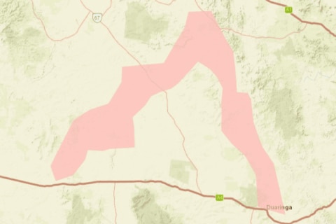 map with areas around the mackenzie river highlighted in pink