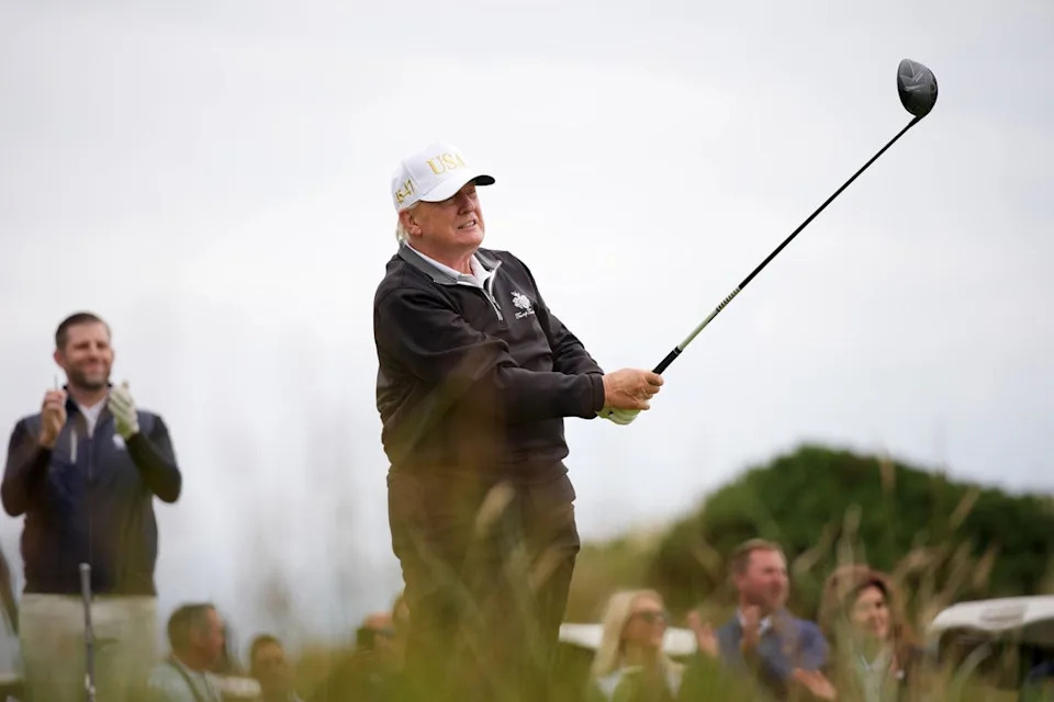 President Donald Trump has spent nearly a quarter of his second term so far at his golf clubs, according to a tracker (Getty Images)