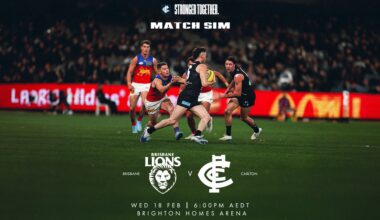 AFL match simulation news: Blues heading to Brisbane
