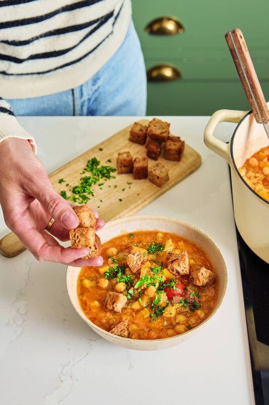 The chickpea soup from Quick Wins: Healthy Cooking for Busy Lives. Picture: Clare Winfield/PA 