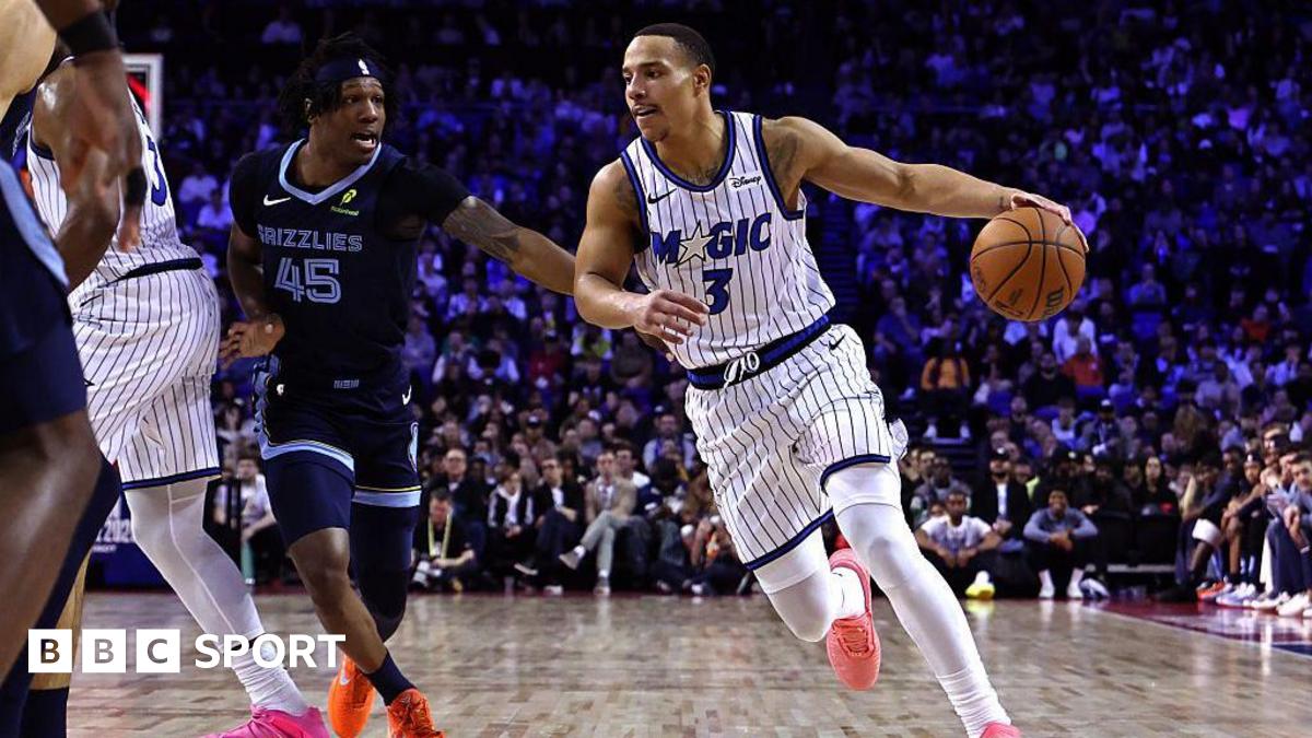 Desmond Bane of the Orlando Magic dribbles against the Memphis Grizzlies