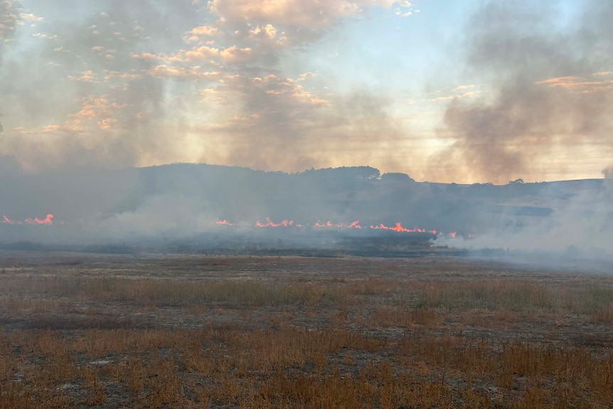 Smoke from a fire south of Adelaide.