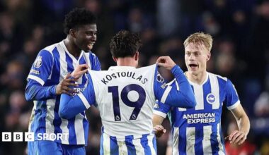 Bournemouth's Amine Adli goes down under the challenge of Bart Verbruggen