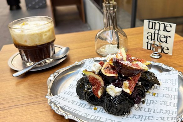 Charocal croissant with figs, honey and house-made ricotta at new laneway bakery Time After Time.