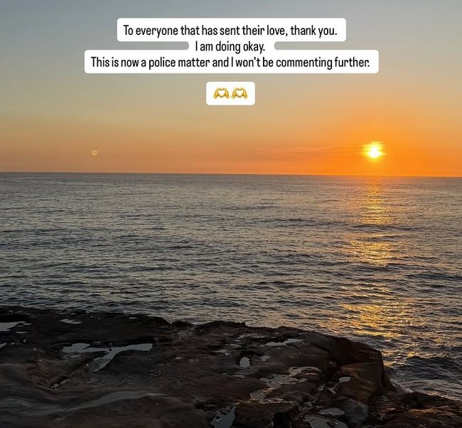 Taylor Adams’ brief message posted on Monday night.