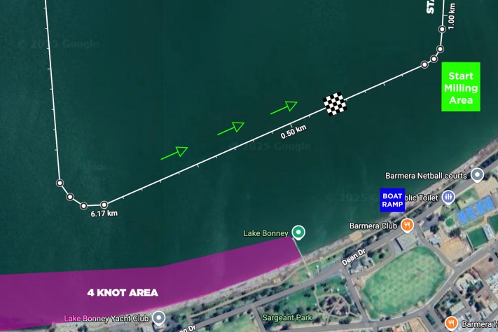 a map showing where a water race course should go