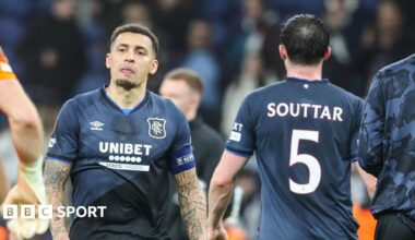 James Tavernier and John Souttar at the end of the game