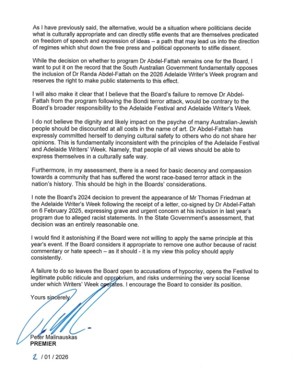 A page from a letter.