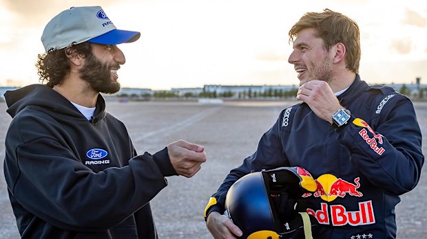 Daniel Ricciardo reunited with former teammate Max Verstappen to celebrate 100 years of Ford cars.