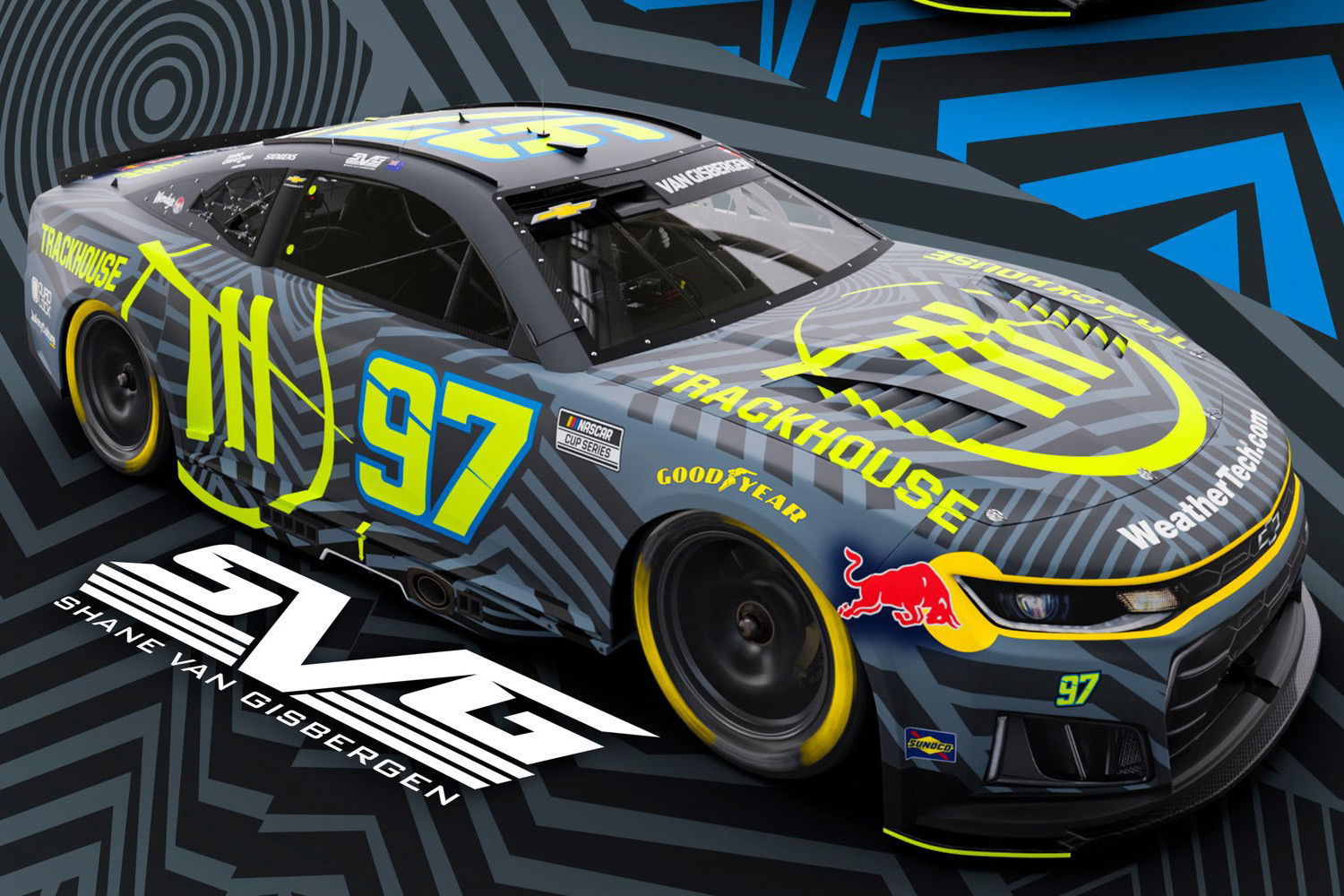 Shane van Gisbergen's #97 Chevrolet Camaro for the NASCAR Cup Series Clash at Bowman Gray Stadium.