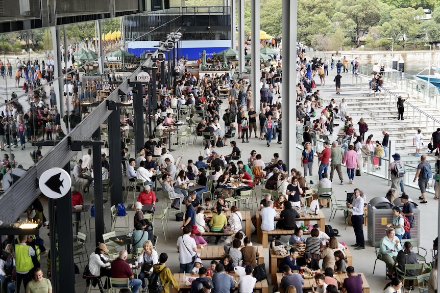 People at the new sydney fish market