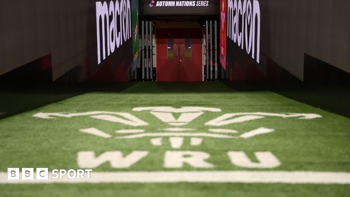WRU logo on grass in front of doors