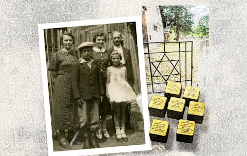 Mira is pictured with her parents Genya and Dolfie Blumenstock, her older brother Yanchi and their aunt Olga. Only Mira survived the Holocaust. Dolfie is buried in his home town of Spisska Stara Ves in Slovakia. Mira Unreich’s daughters Rachelle, Lilianne and Jeannette arranged for stones of remembrance -- “Stolpersteine” -- to be laid in the village.