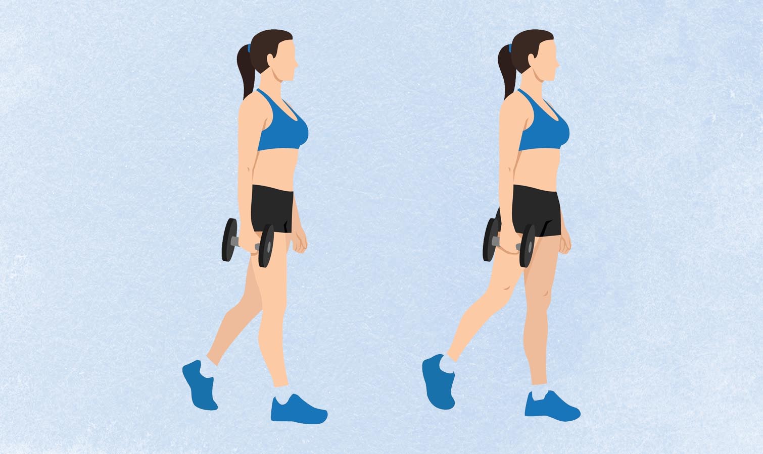 an illo of a woman doing a suitcase carry