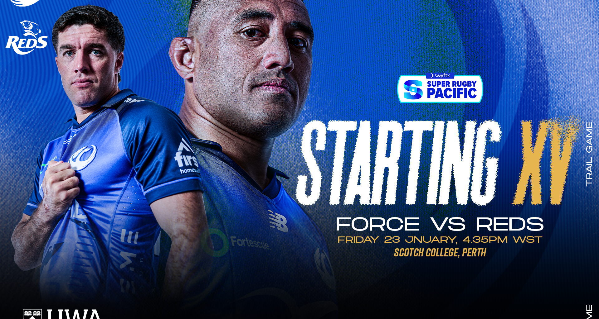 Extended Force line-up named for first pre-season game against Reds