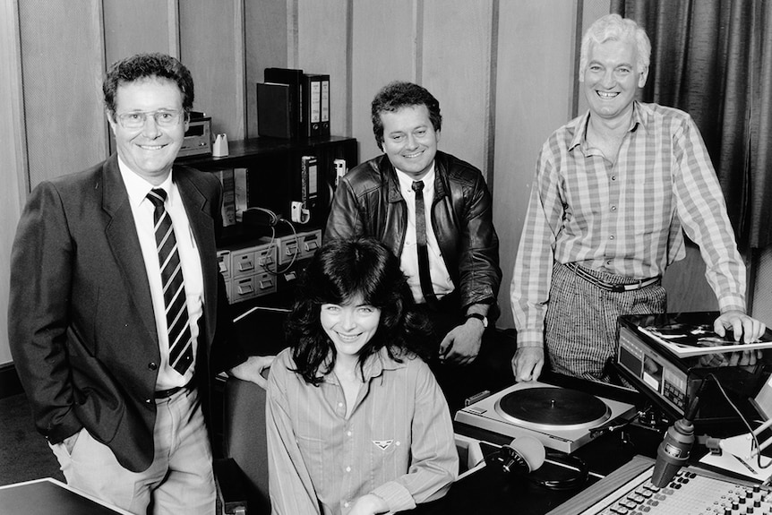ABC Classic presenters in the late 1980's: Bob Maynard, Marian Arnold, Geoff Bennett and Malcolm Patterson.