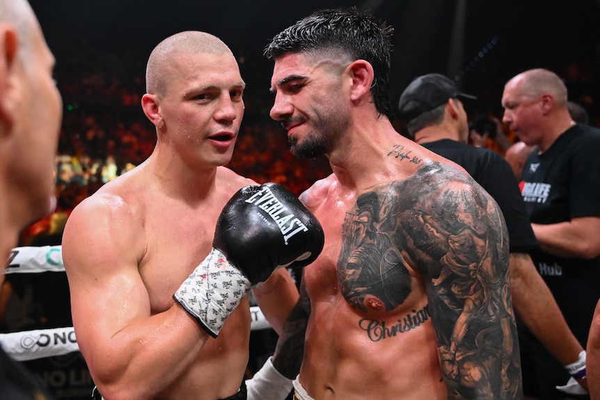 Nikita Tszyu and Michael Zerafa chat