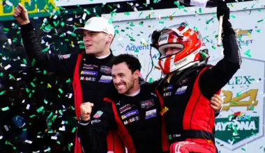 The #7 Porsche Penske held on to take victory. Image: Kevin Dejewski