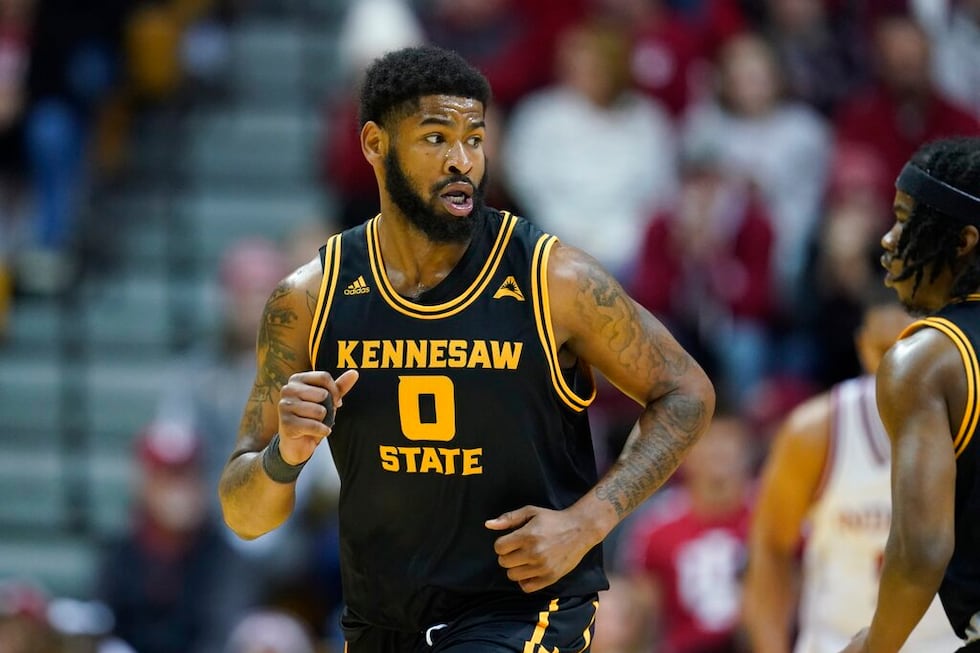 Kennesaw State's Demond Robinson runs during the second half of an NCAA college basketball...