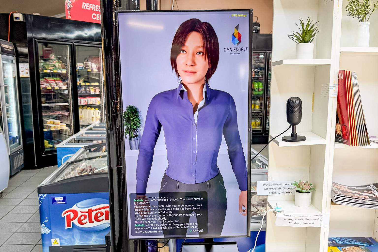 AI avatar ‘Matilda’ serving customers at Seven Mile Beach Store