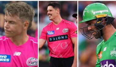 Sam Curran, Ben Dwarshuis and Glenn Maxwell.