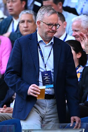 Anthony Albanese at the Australian Open tennis semi-final in 2023.