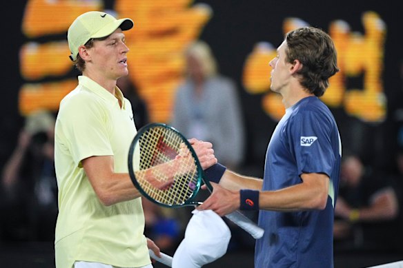 Sinner and de Minaur at last year’s Australian Open.