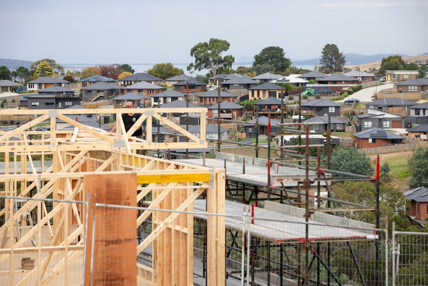 New houses in a sub division in Tasmania.