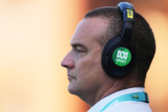 Stuart Clark was back on ABC commentary duties on Wednesday.