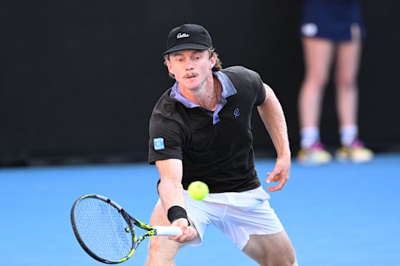 Dane Sweeney refused to give an inch against Gael Monfils at Melbourne Park.