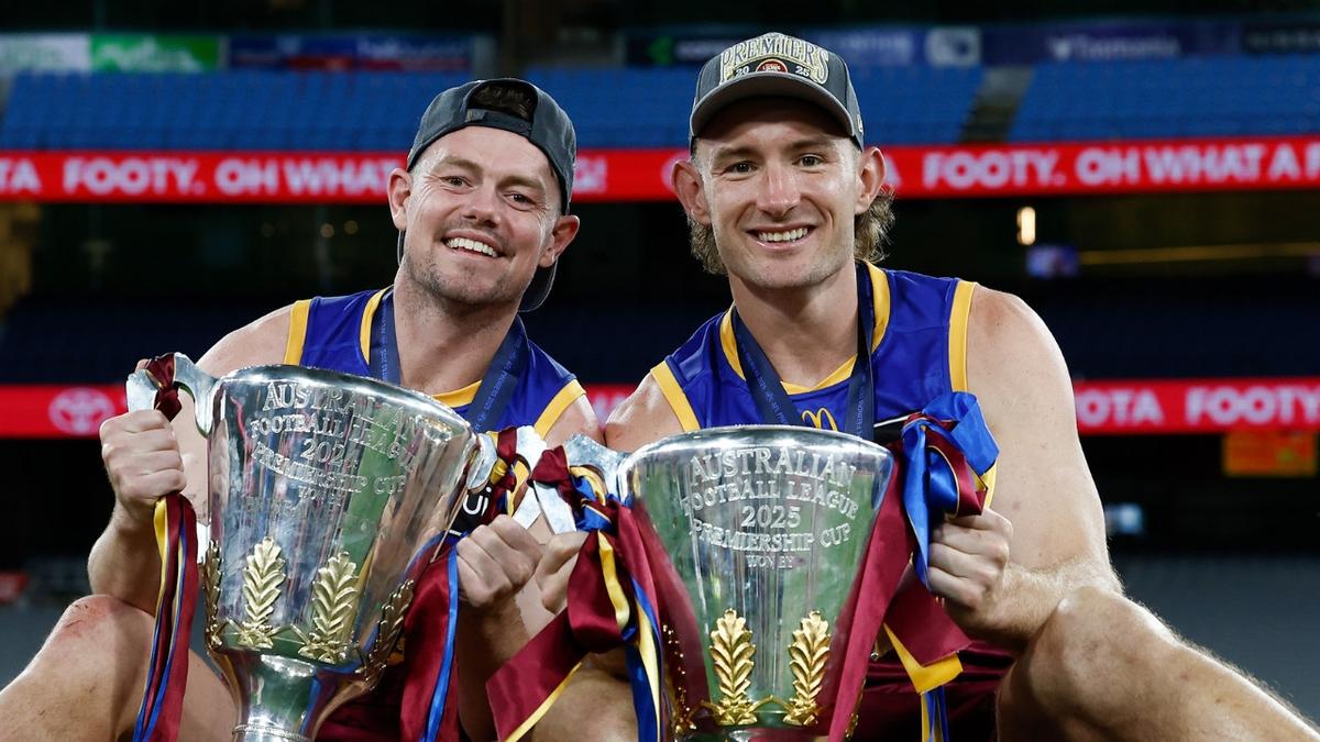 Lachie Neale steps down as Brisbane Lions co-captain after back-to-back premierships amid marriage breakdown with Jules