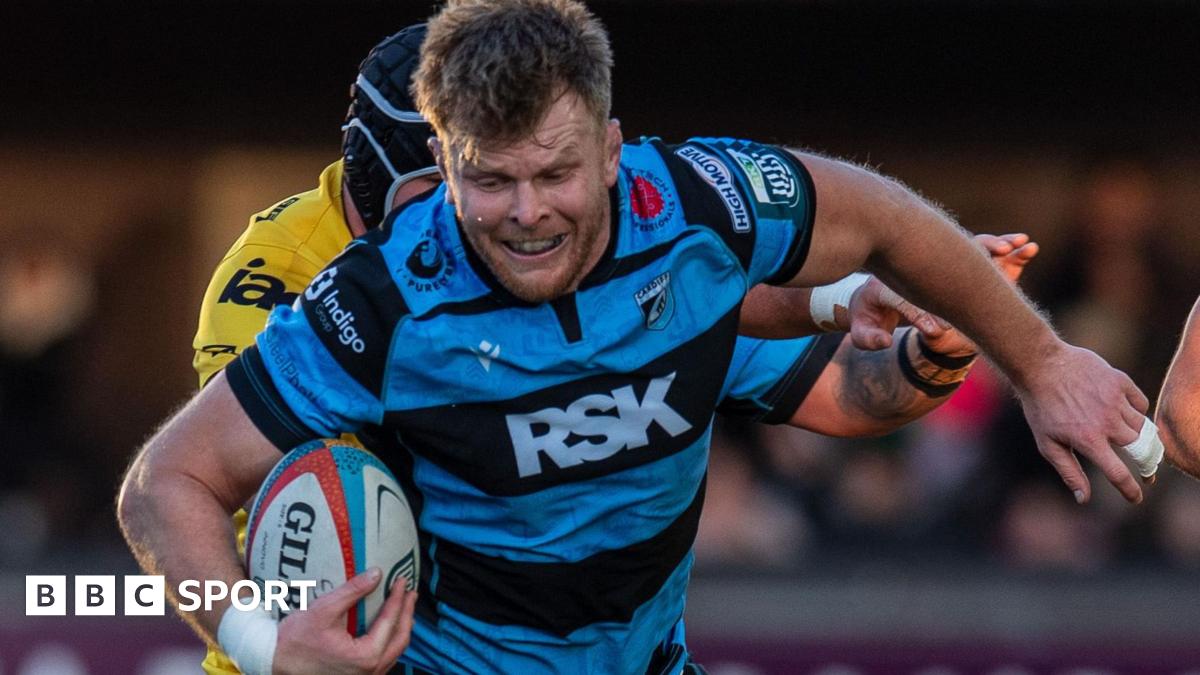 Josh McNally carries the ball for Cardiff