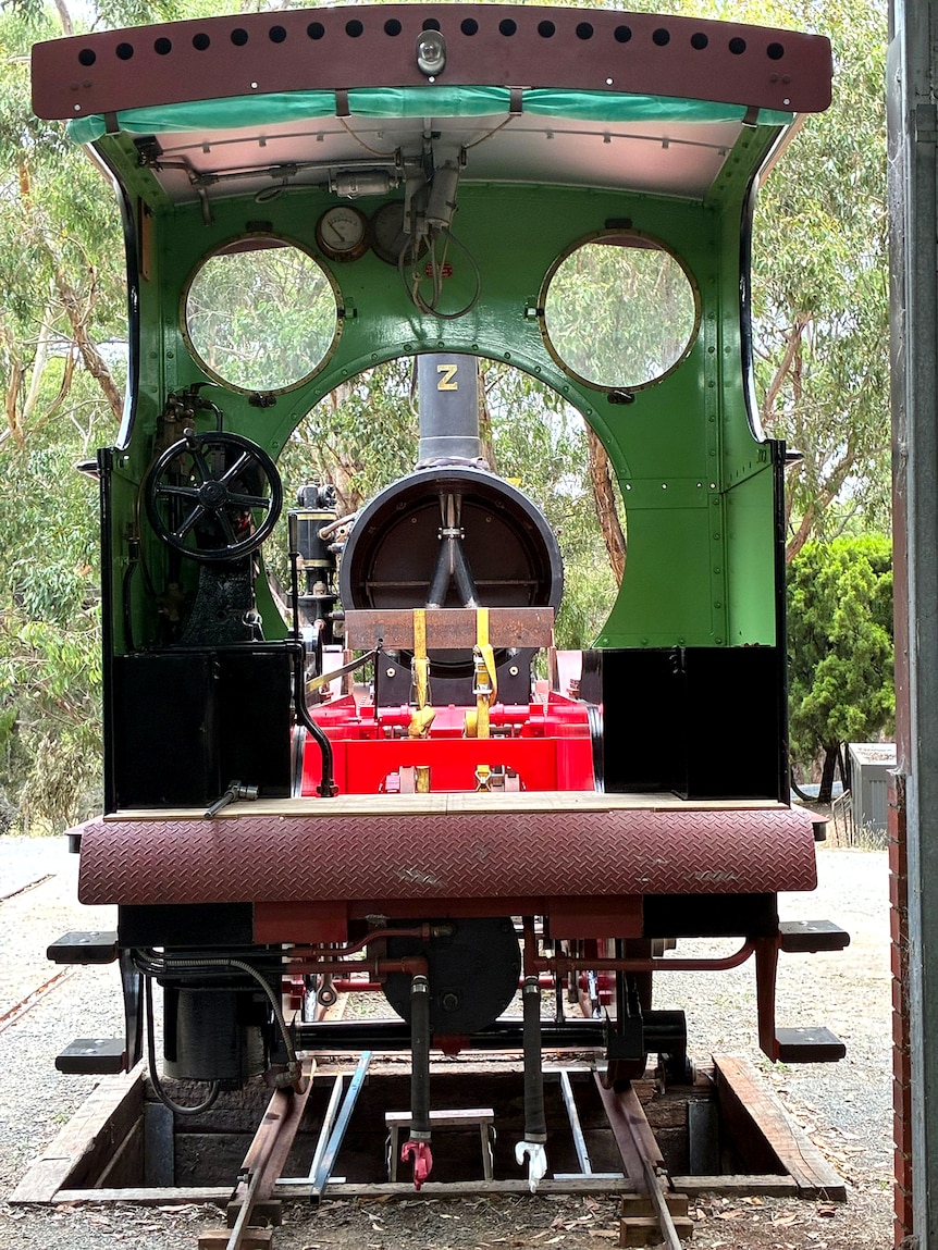 Close up of the back of a locomotive