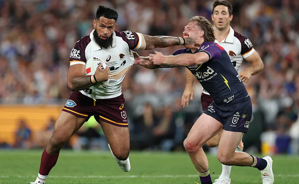Payne Haas, pictured here in action for the Broncos in the NRL grand final.