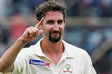 Jason Gillespie in cricket whites.