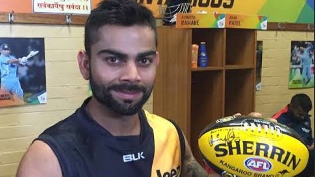 Indian cricket legend Virat Kohli in a Richmond jumper.