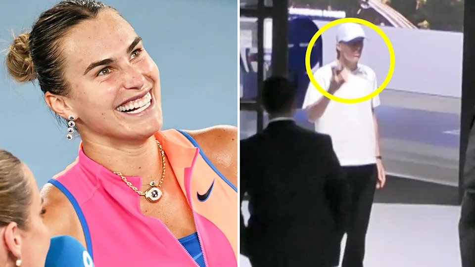 World No.1 Aryna Sabalenka (pictured left) raced into the Australian Open semi-final, while Iga Swiatek (pictured right) became the latest tennis star to come up against strict security at Melbourne Park. (Images: Getty Images/TNT Sports)