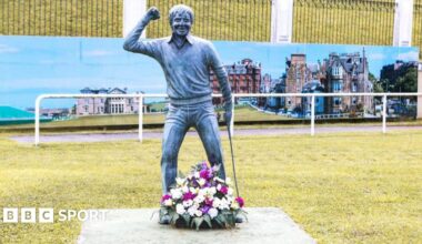 The Seve Ballestero staue in Pedrena, Spain