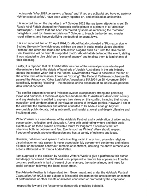 A page from a letter.