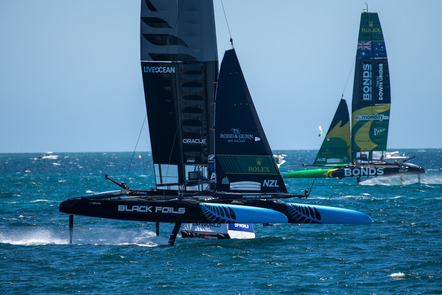 The Black Foils ship sails.