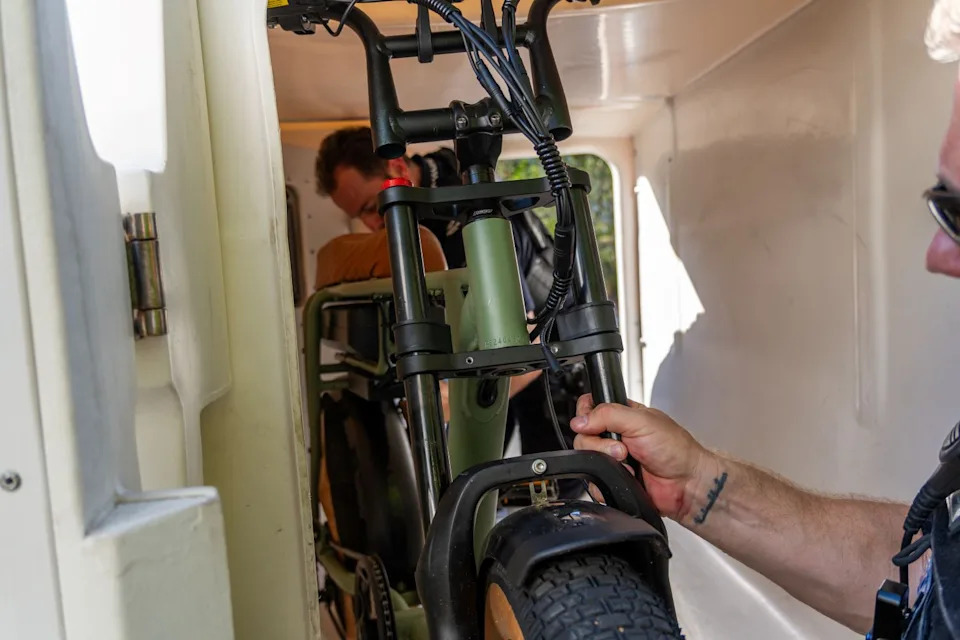 Police confiscate an e-bike in Queensland.